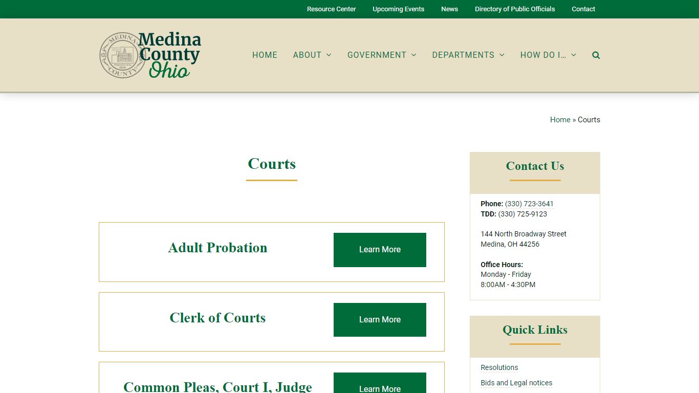 Courts - Medina County, Ohio